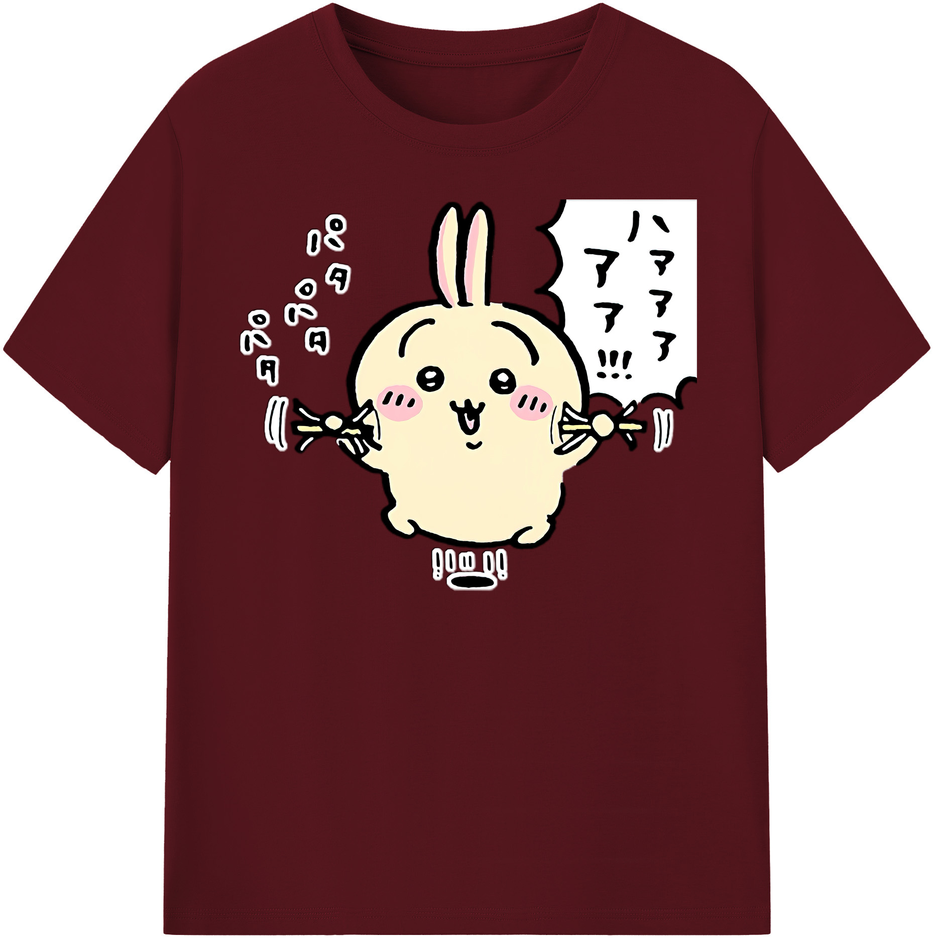 （画像用） ちいかわ うさぎ Chii-kawa usagi 綿100％半袖Tシャツ（フロントプリント）